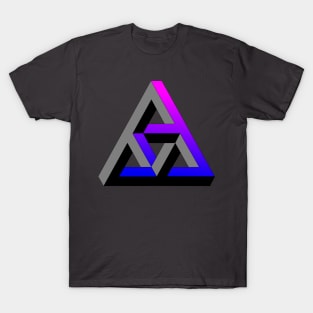 Even more impossible triangle with blue to cyan gradient T-Shirt